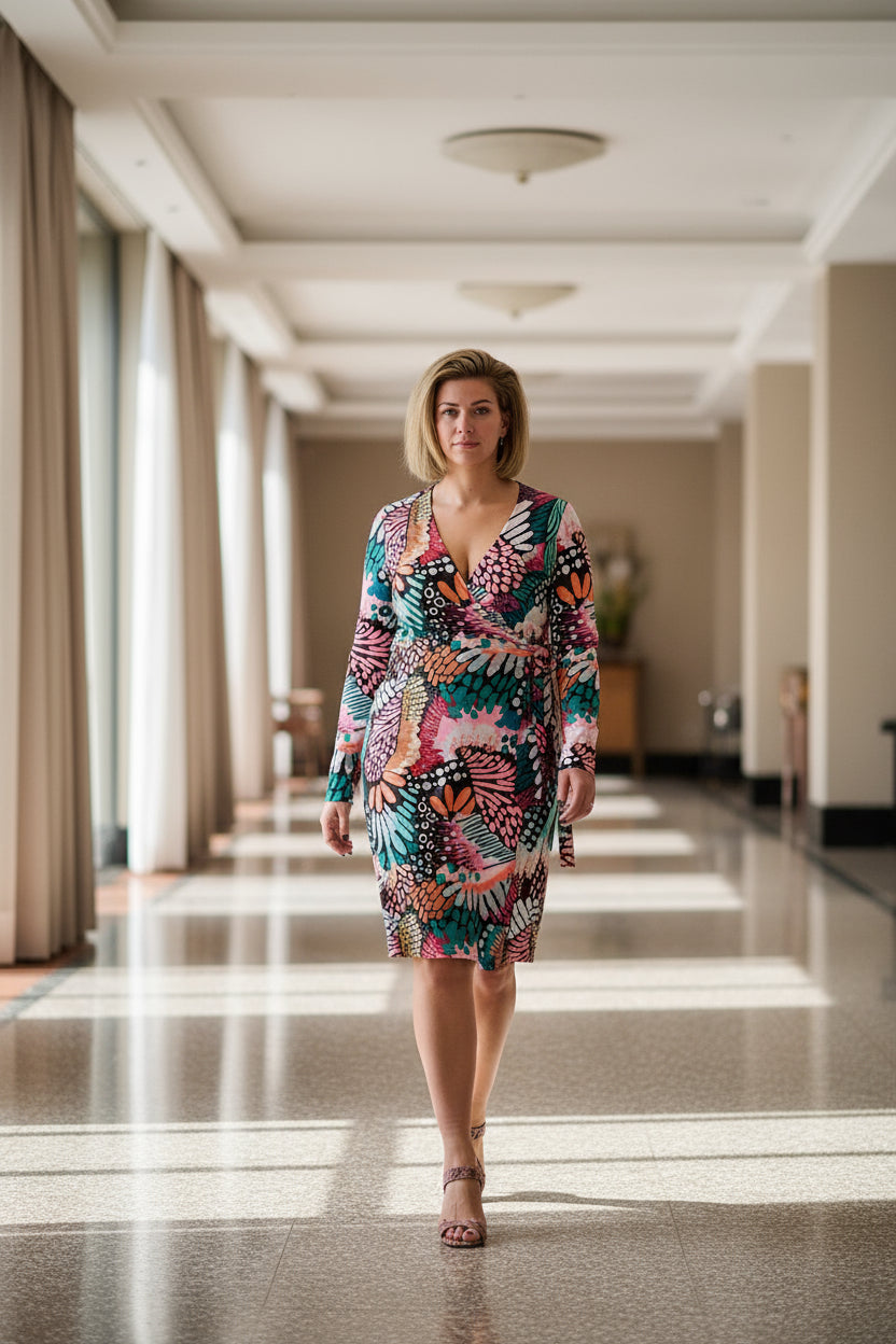 Sienna Wrap Dress modelled by Jade