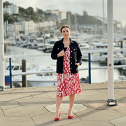 Minycled's design print Red wrap dress